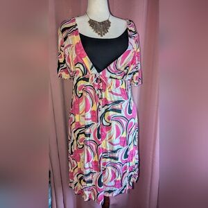 Style & Co. Multi-Colored Swirl Dress 1x FLAWED